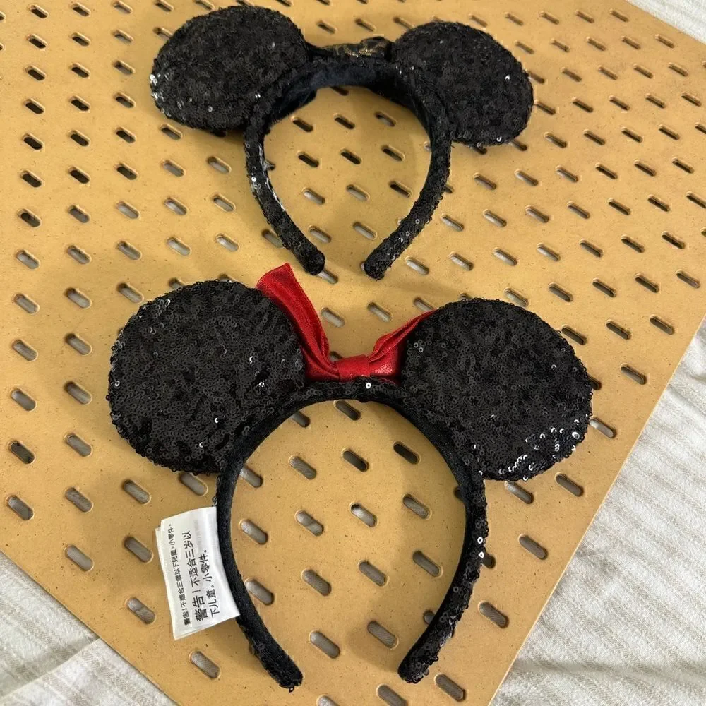 Disney Parks sequin Classic Bow Minnie Mouse sets of 2 Hair HeadBands‎